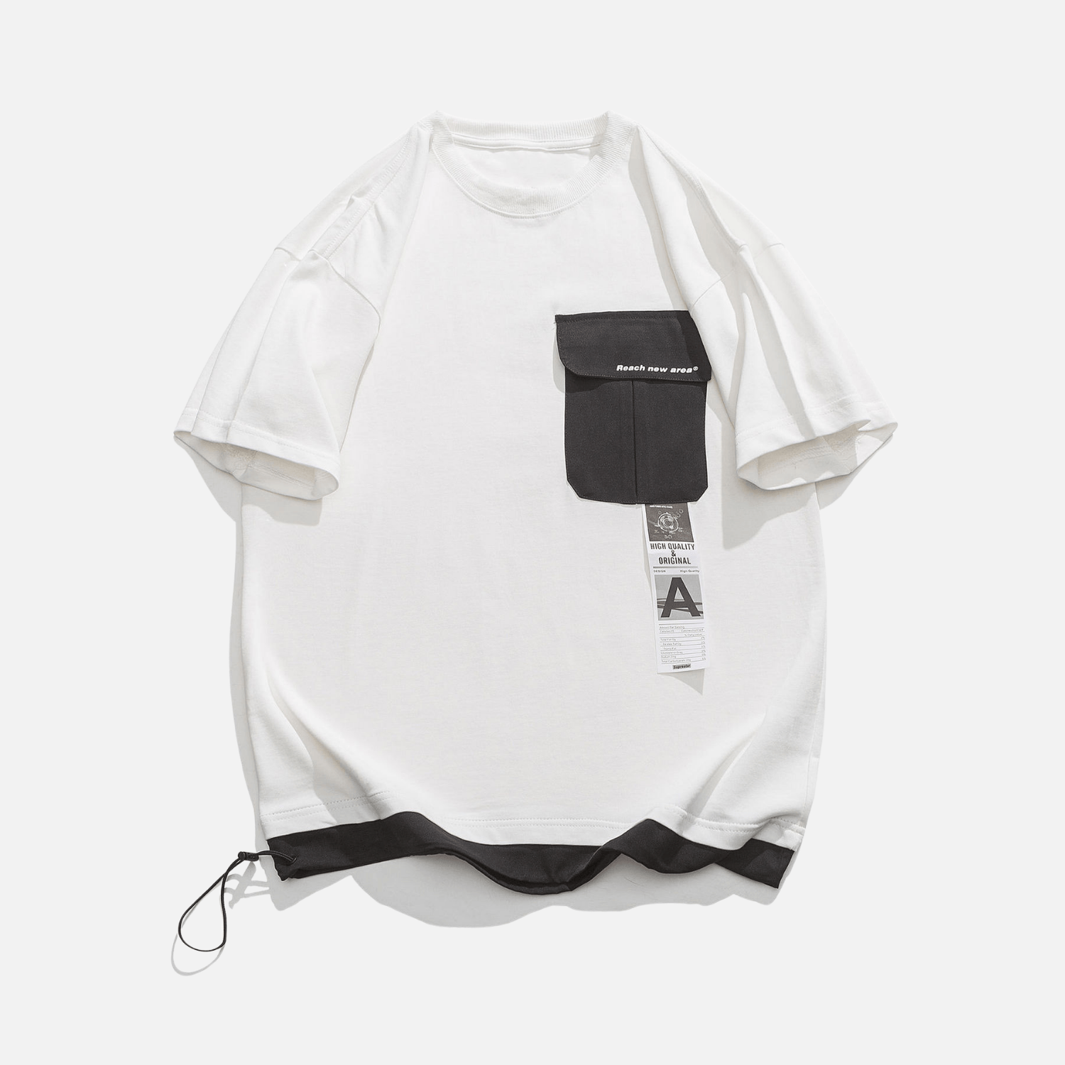 Pocket Drawstring Cotton Shirt