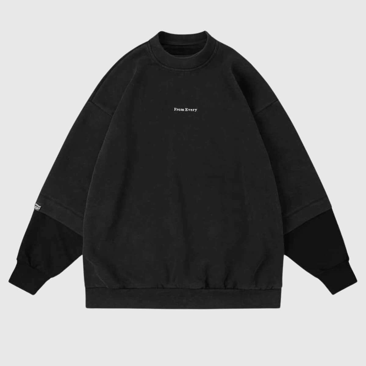 Zweilagiges Sweatshirt mit Rundhalsausschnitt