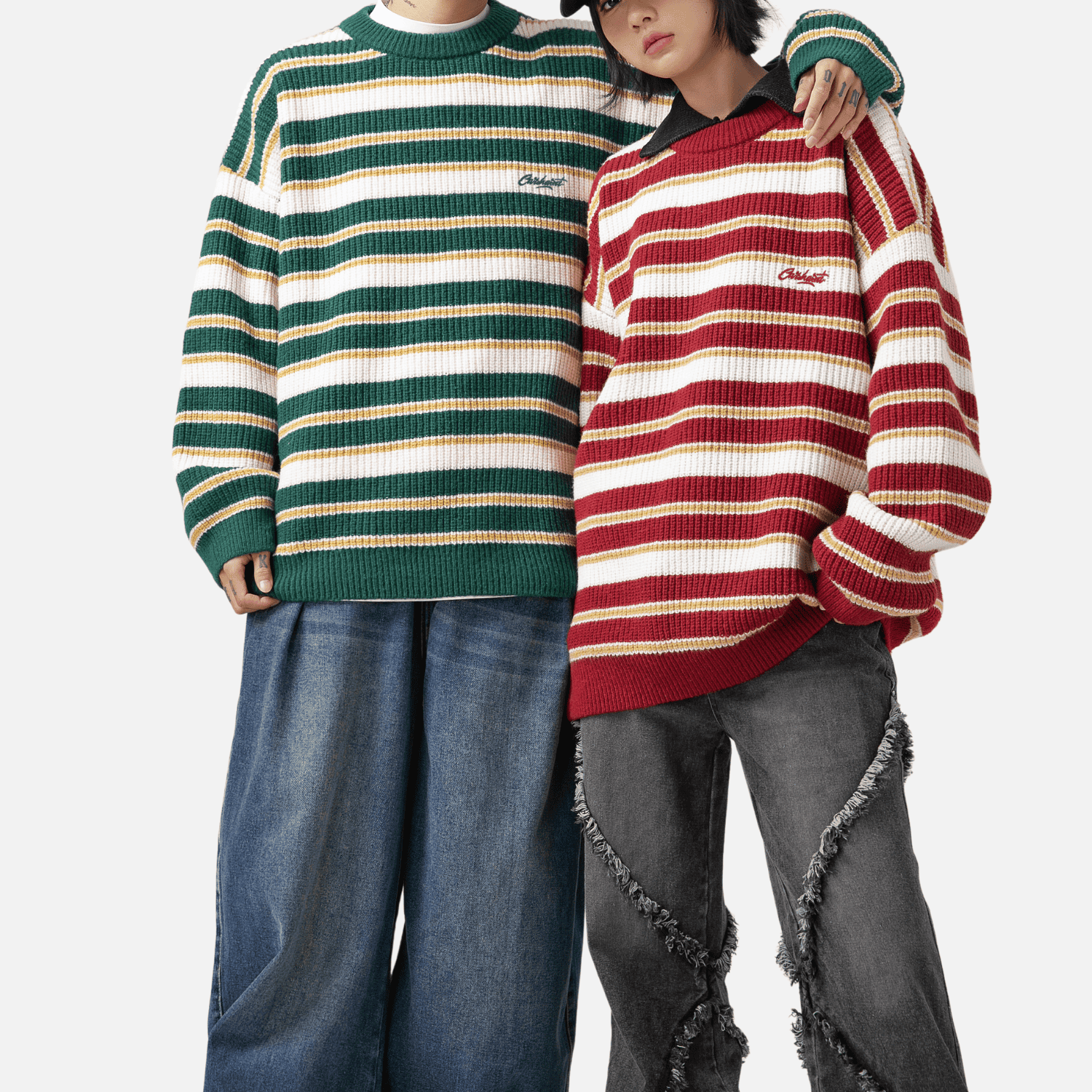 Heavyweight Striped Knit Sweater