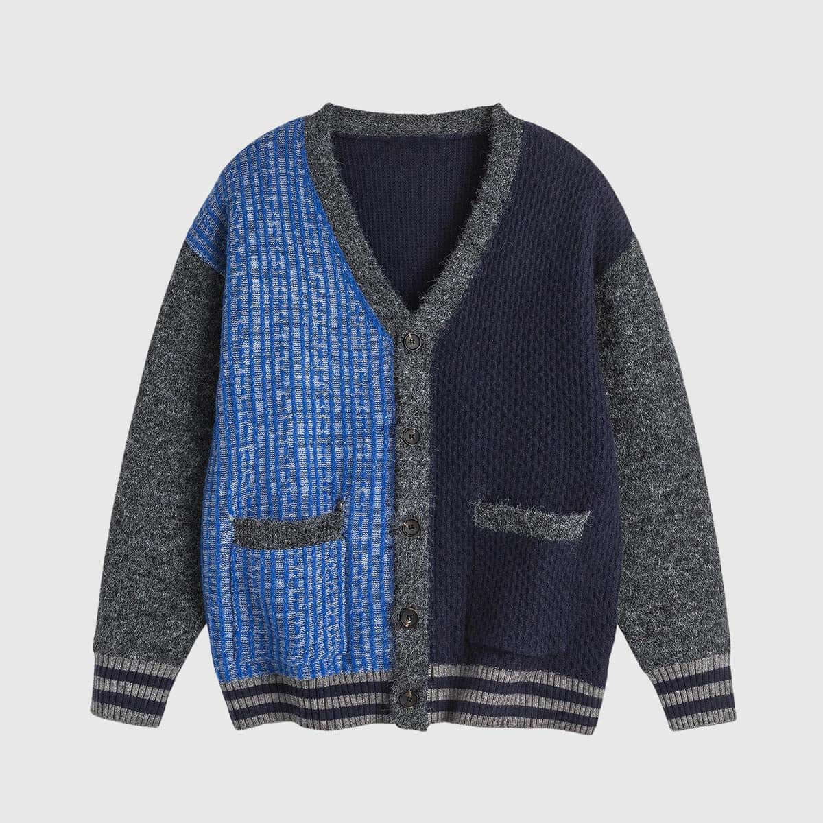 Vintage Patchwork Strickjacke