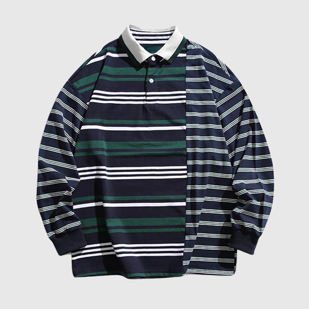 Camisa polo de rayas con bloques de color