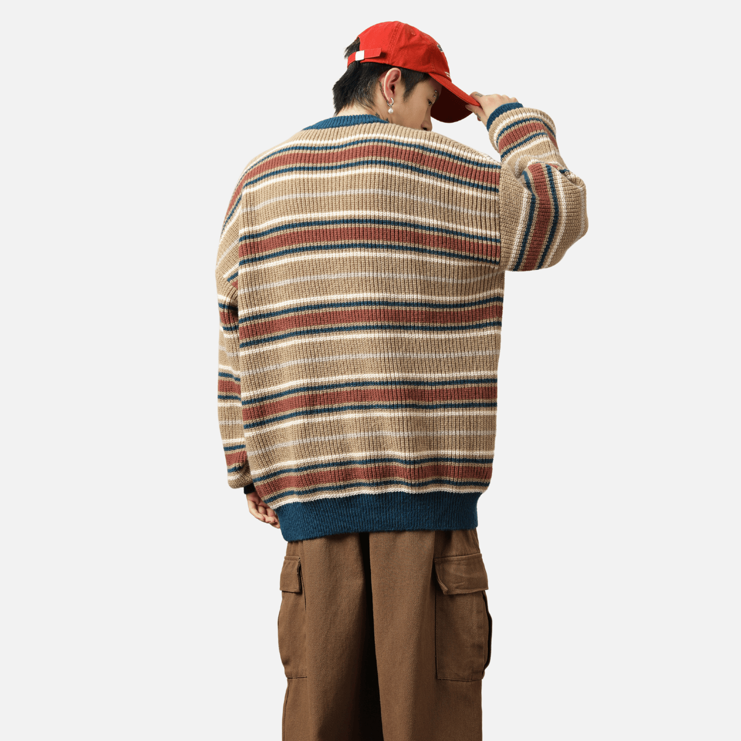 Retro Striped Knit Sweater