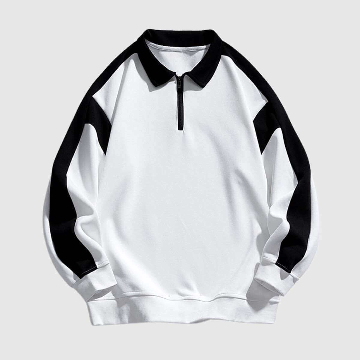 Sudadera con cremallera de un cuarto y bloques de color