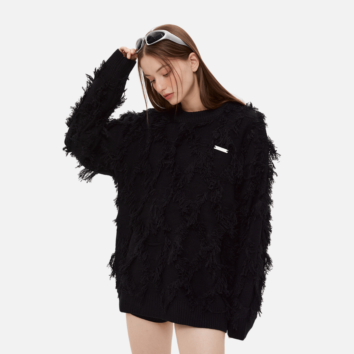 Stilvoller Strickpullover mit Quaste