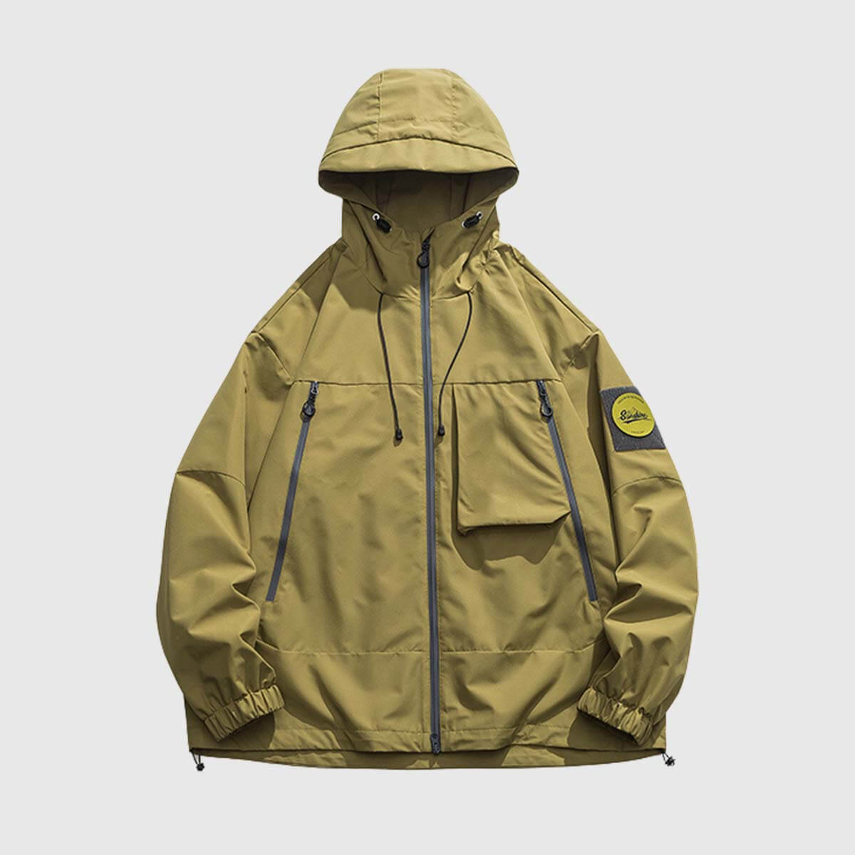 Chaqueta cortavientos con capucha para exteriores