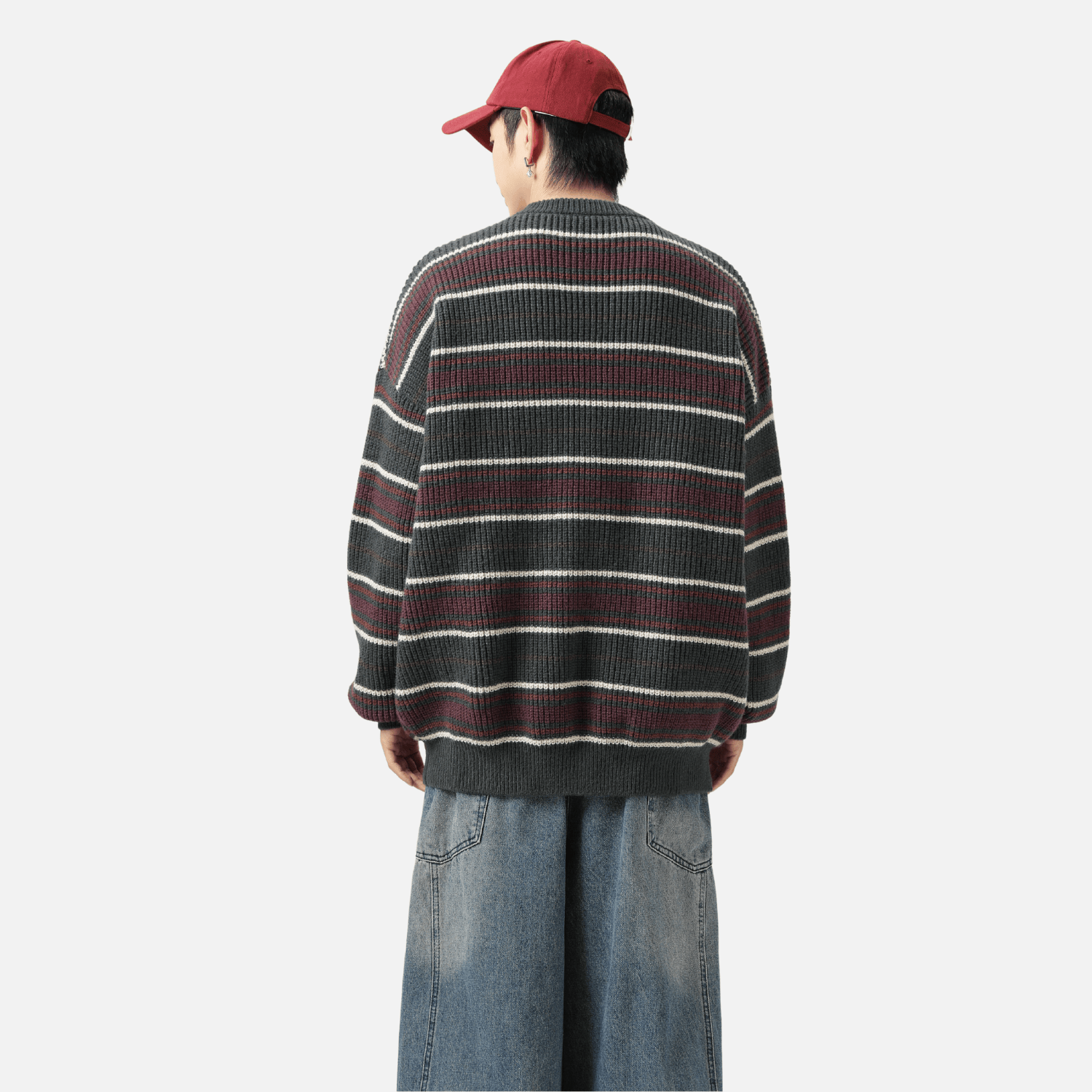 Retro Striped Knit Sweater