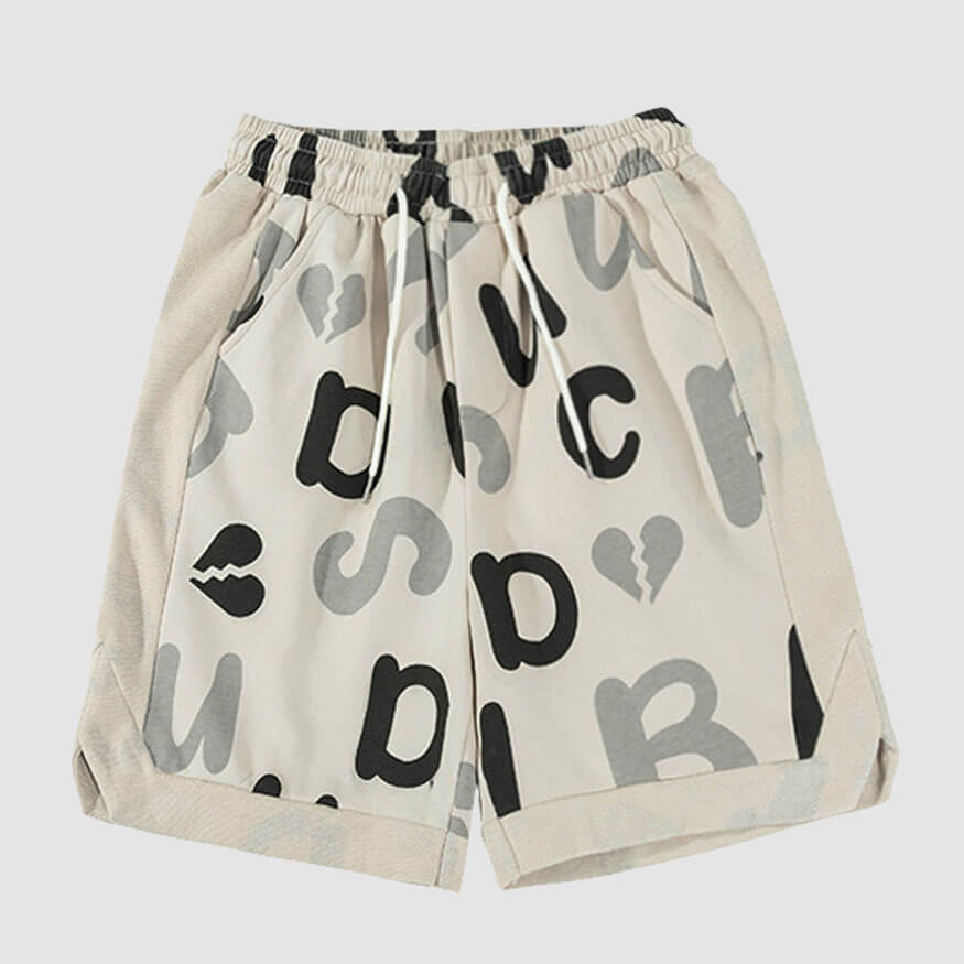 Shorts mit Kordelzug und Wolkenmuster