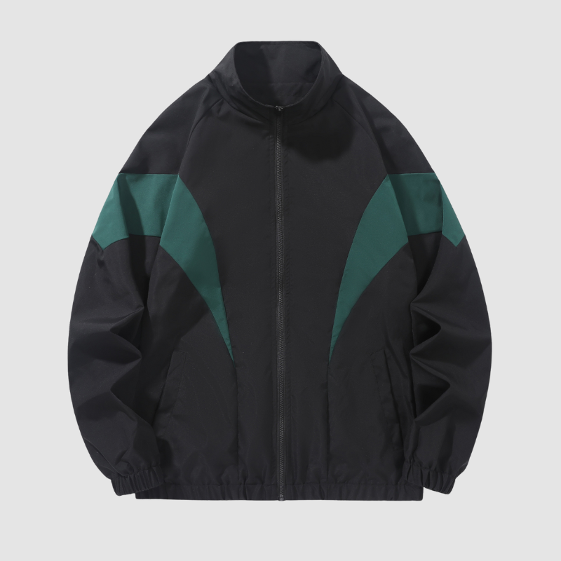 Colorblock Stand-Collar Jacket