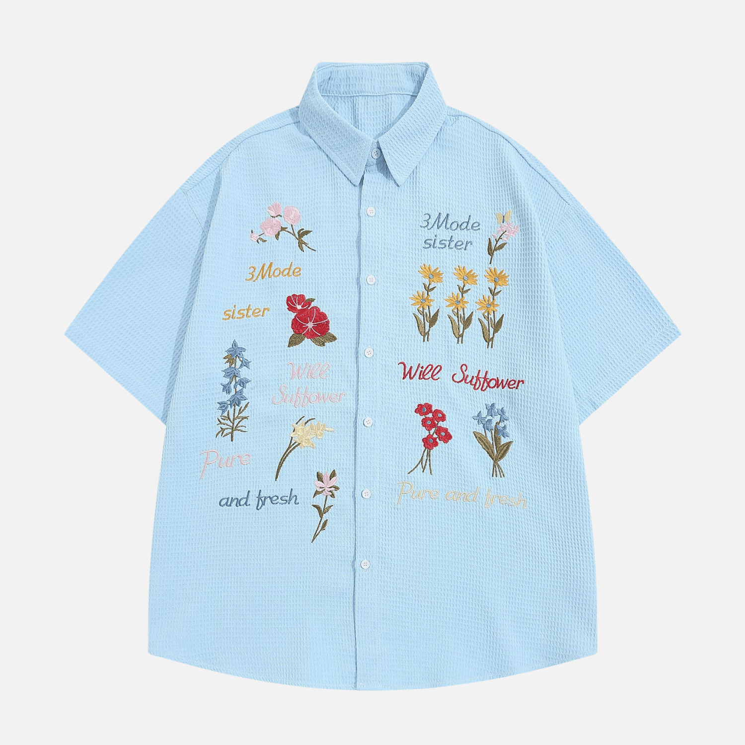 Camisa de verano con bordado floral