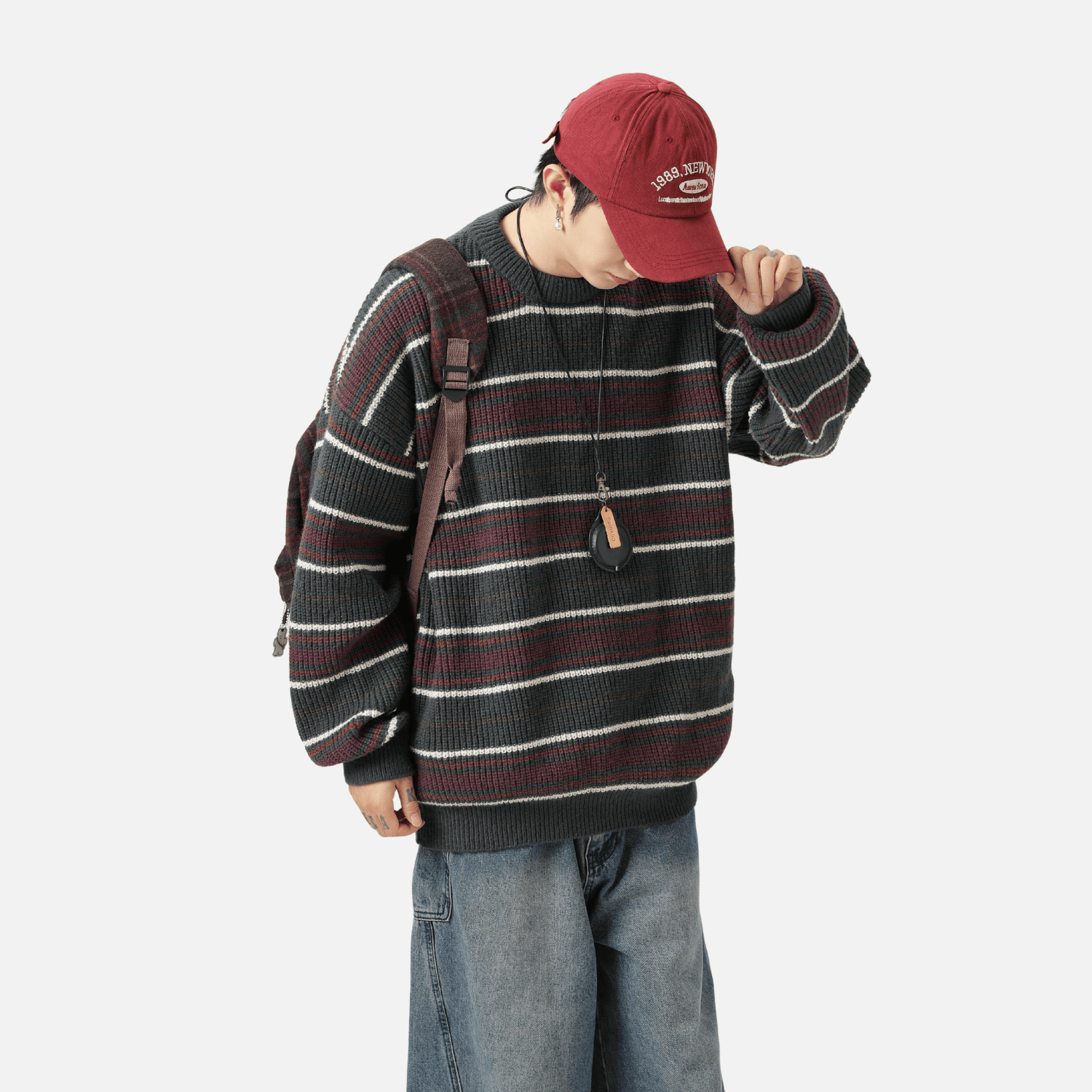 Retro Striped Knit Sweater