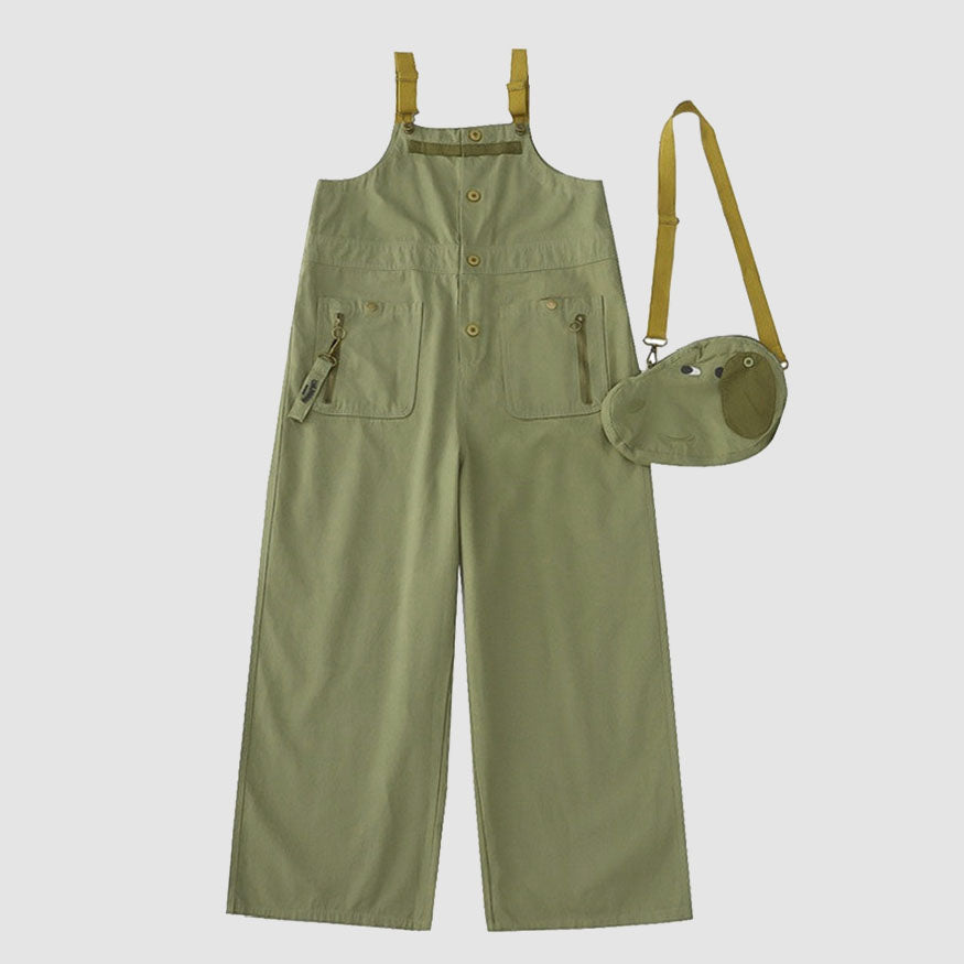 Süße Cargo-Latzhose + Mini-Tasche