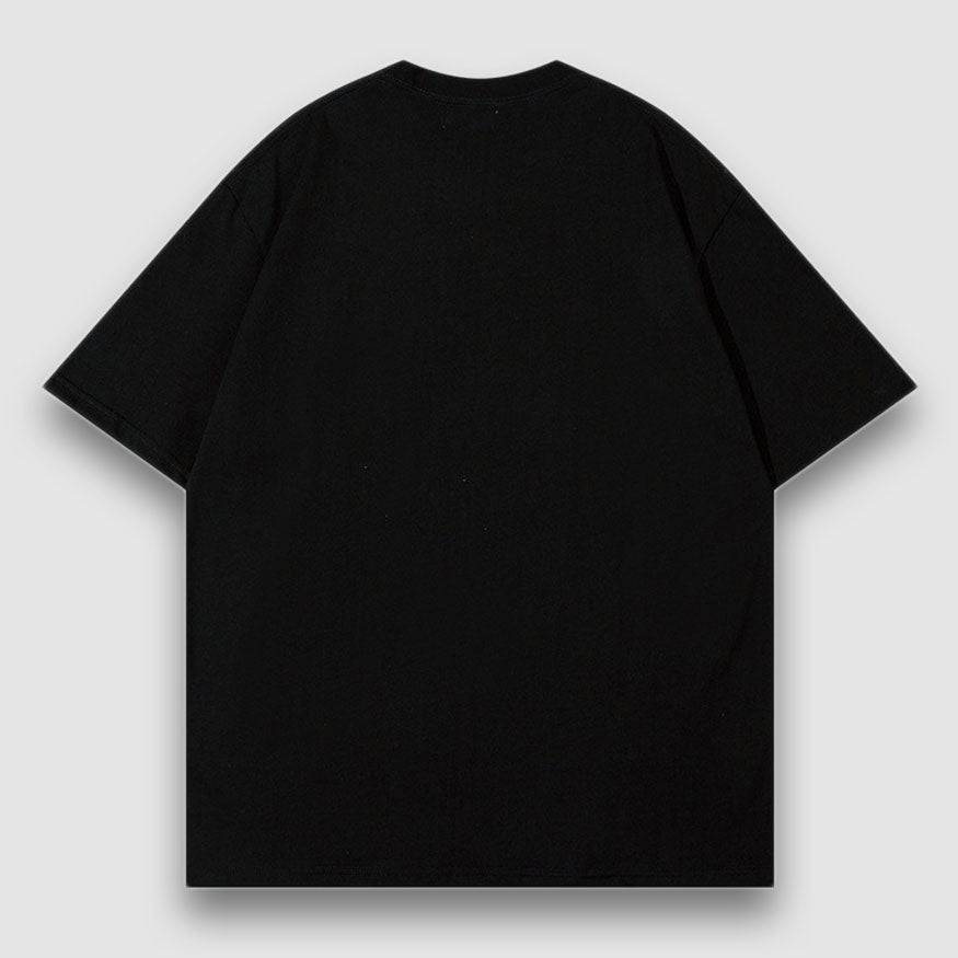 T-Shirt mit Patch und Cartoon-Katzen-Muster
