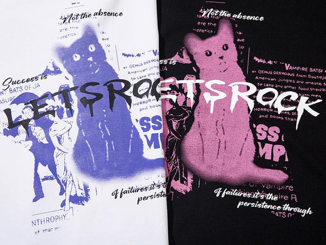 Cat Print Necklace Tee