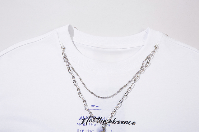 Cat Print Necklace Tee
