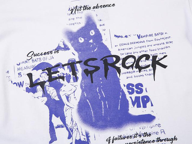 Cat Print Necklace Tee