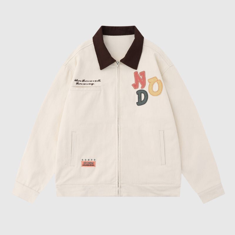 Chaqueta vintage con diseño de dopamina bordada