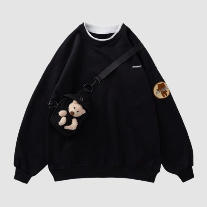 Fleece Hoodie +Teddy Bear Bag