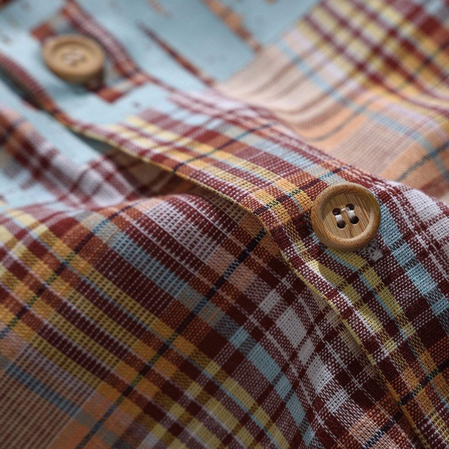Camicia in cotone con stampa vintage a quadri