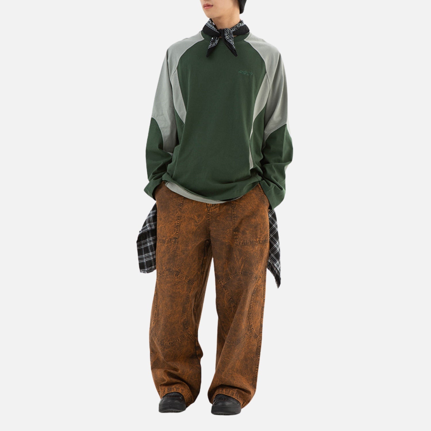 Colorblock Cotton Crewneck Sweatshirt