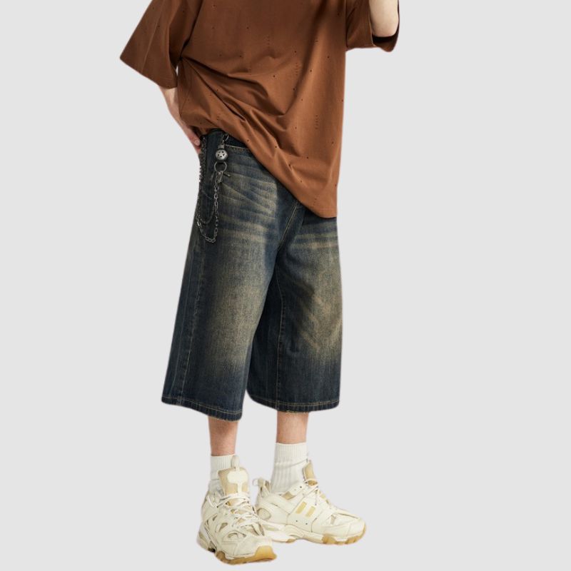 Pantalones cortos de pierna ancha lavados