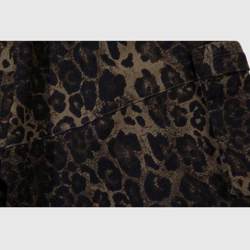 Leopard Cotton Cargo Shorts