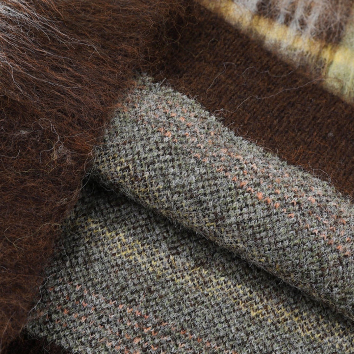 Vintage Plaid Brushed Knit Sweater