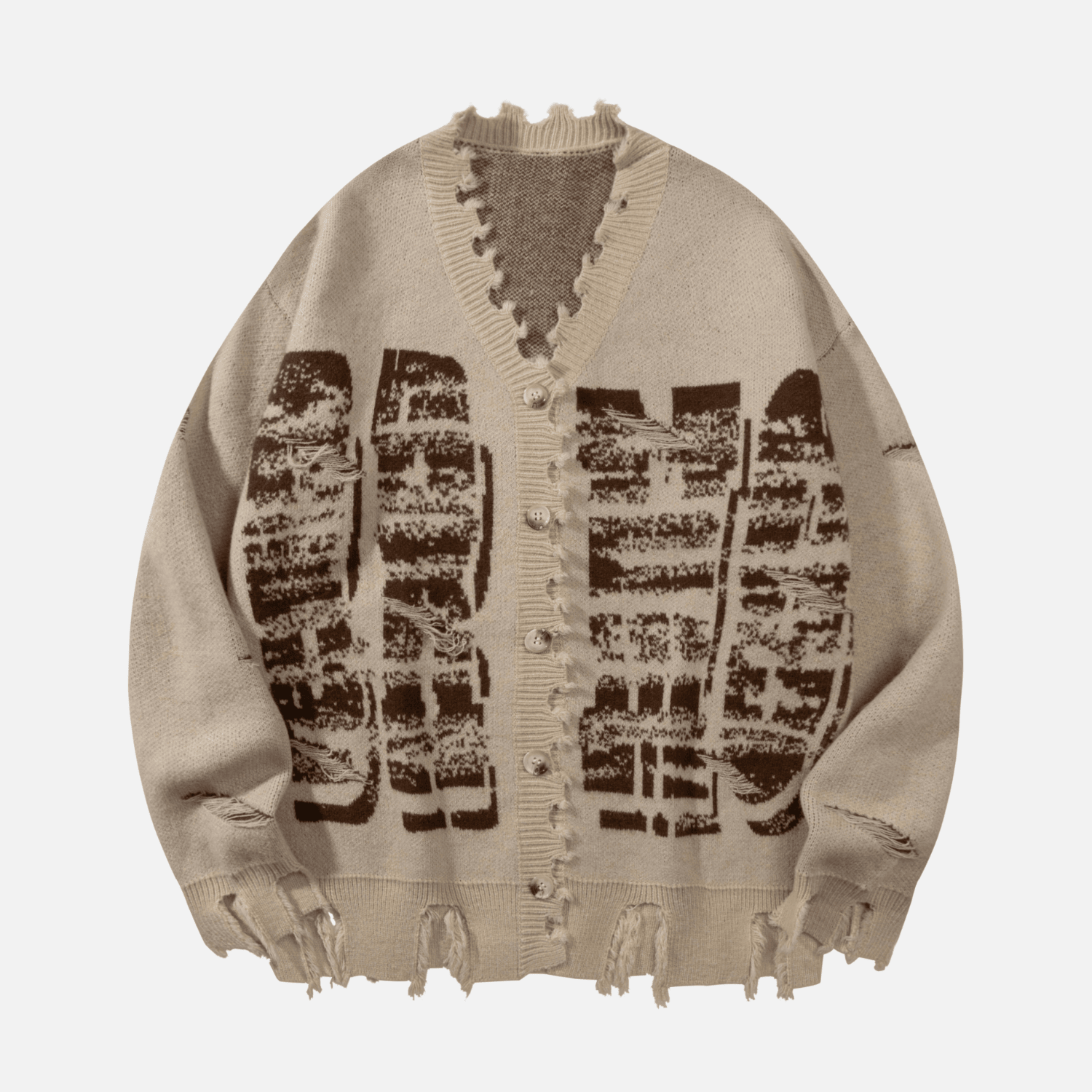 Vintage Distressed Knit Cardigan