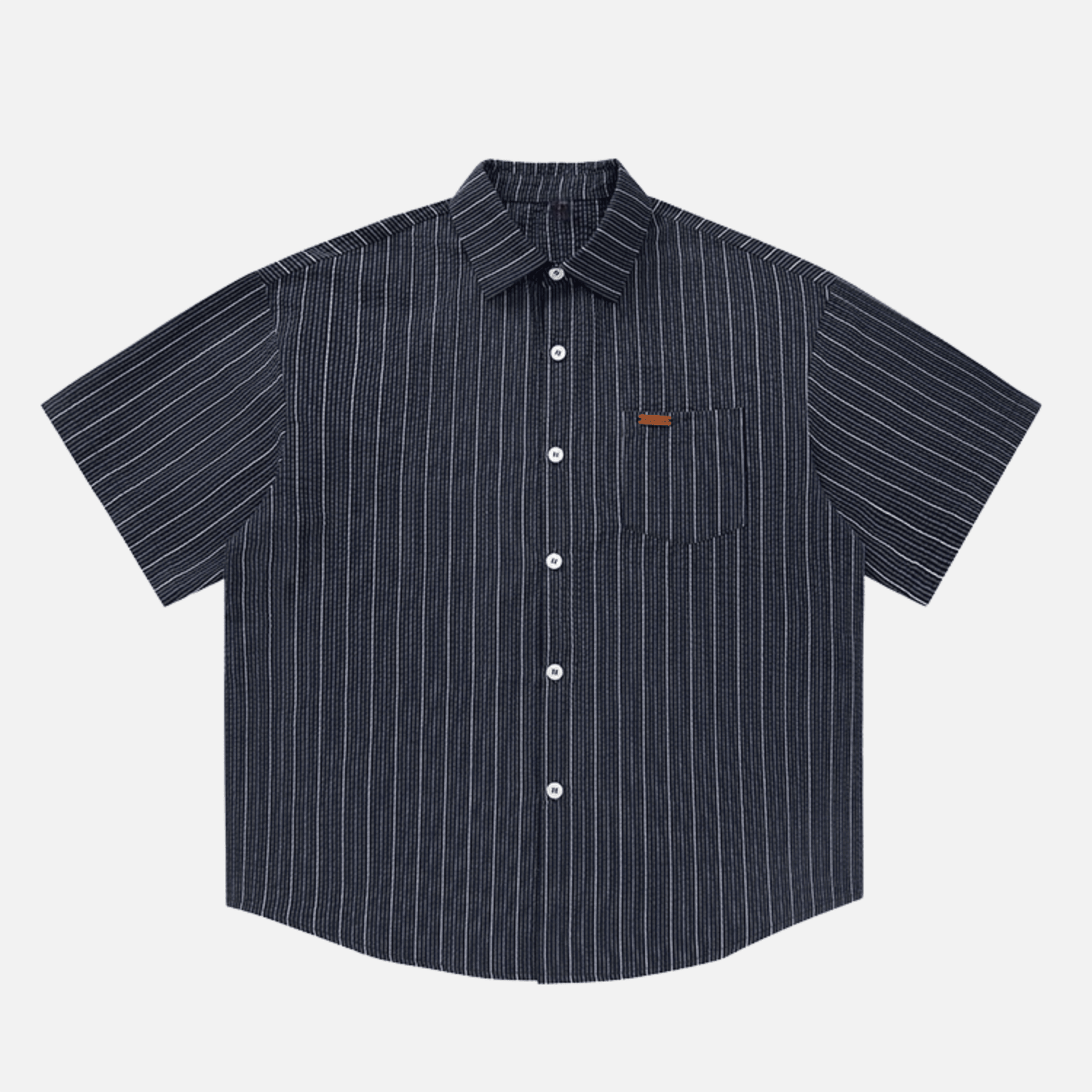 Textured Stripe Short-Sleeve Shirt