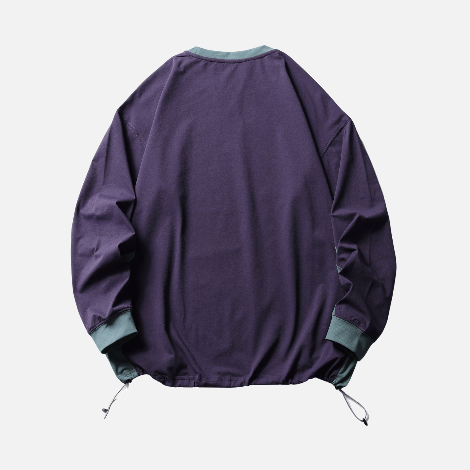 Patchwork Drawstring Long-Sleeve Tee