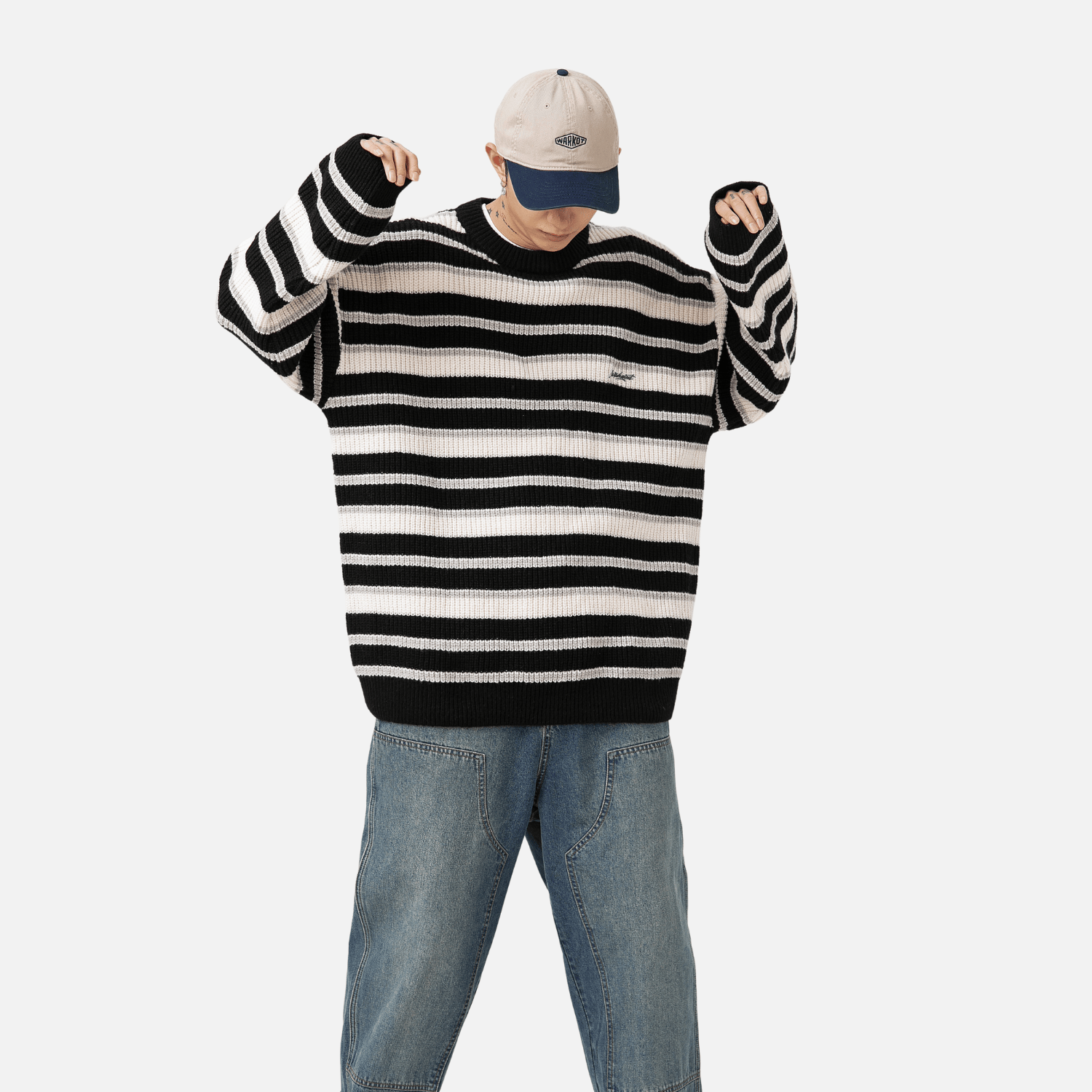 Striped Heavy Knit Sweater
