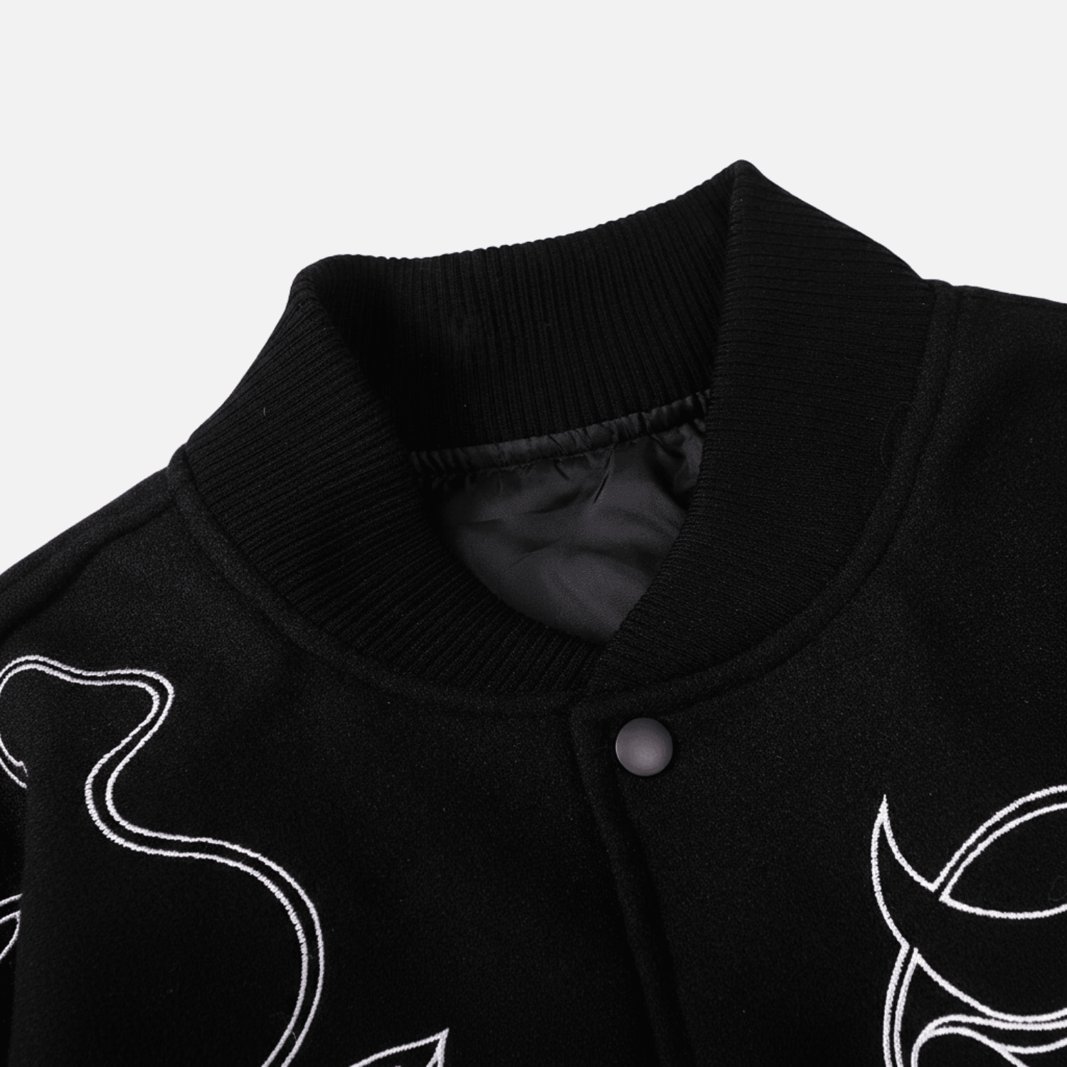 Chaqueta de béisbol de cuero sintético con bordado de símbolos