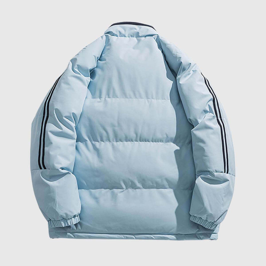 Chaqueta acolchada con mangas a rayas
