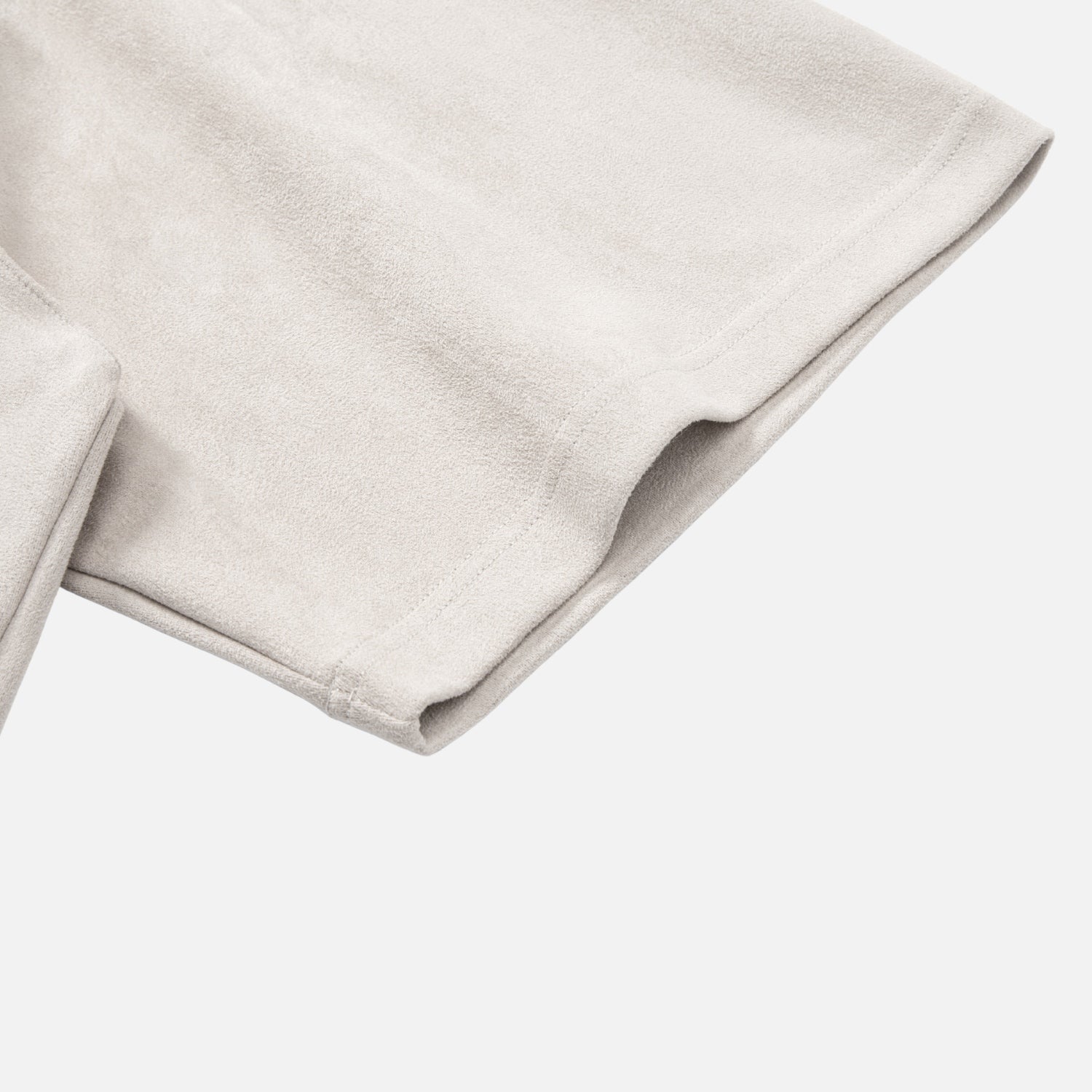 Paneled Faux Suede Short Sleeve Tee