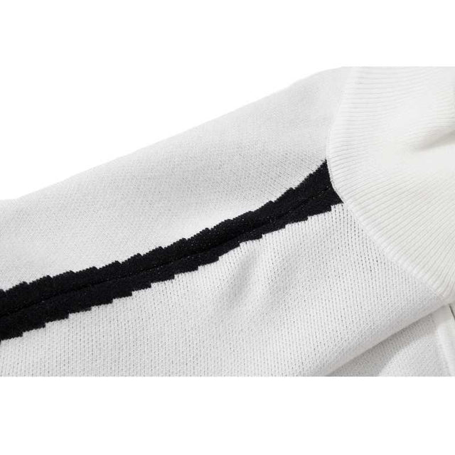 Letter Jacquard Patchwork Knit Cardigan