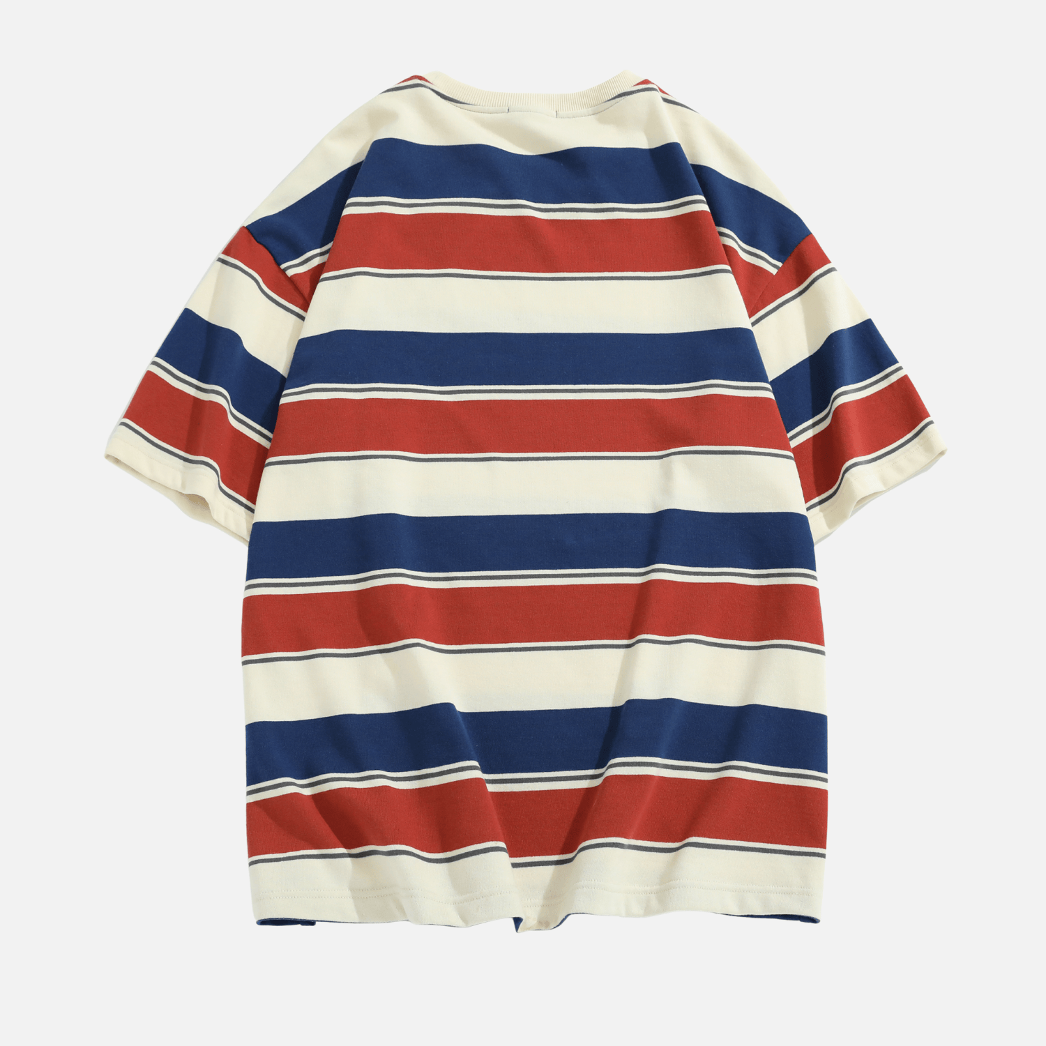 Striped Colorblock Cotton T-Shirt