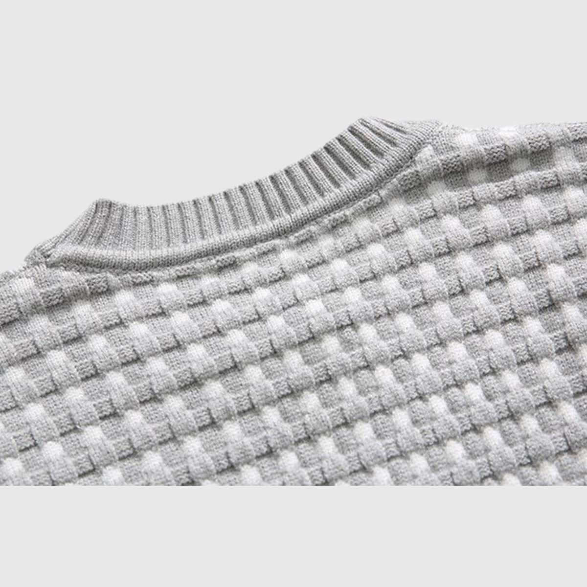 Strukturierter Strickpullover mit Rundhalsausschnitt