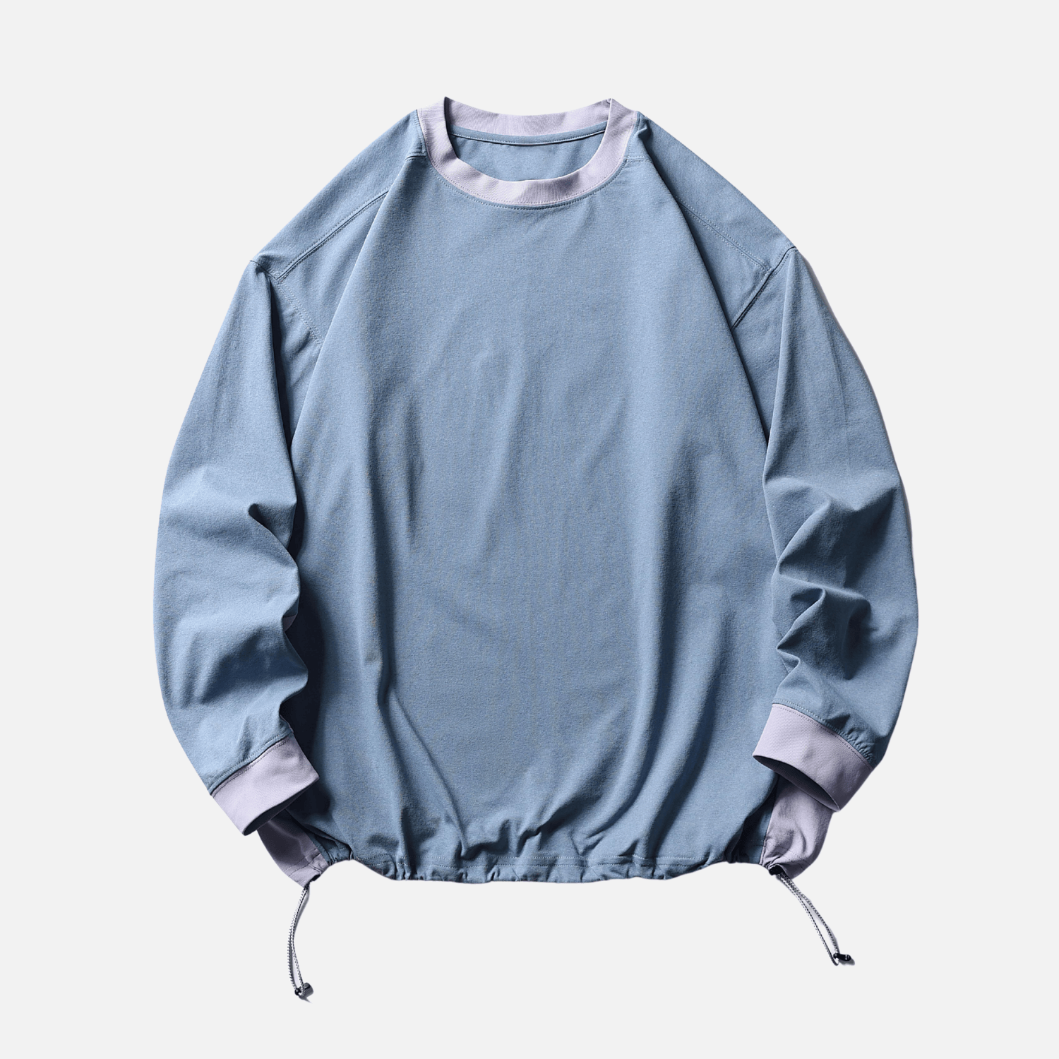 Patchwork Drawstring Long-Sleeve Tee