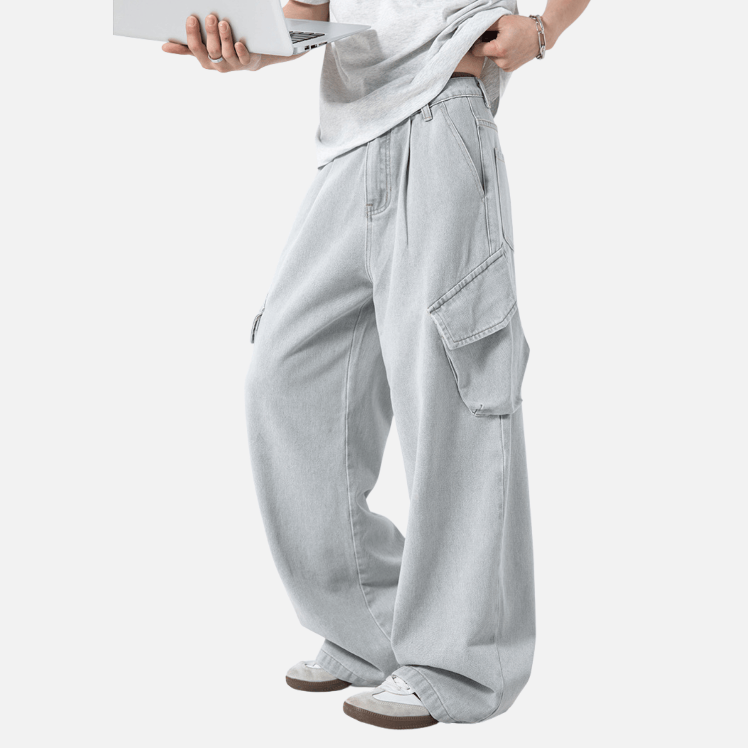 Washed Vintage Denim Pants