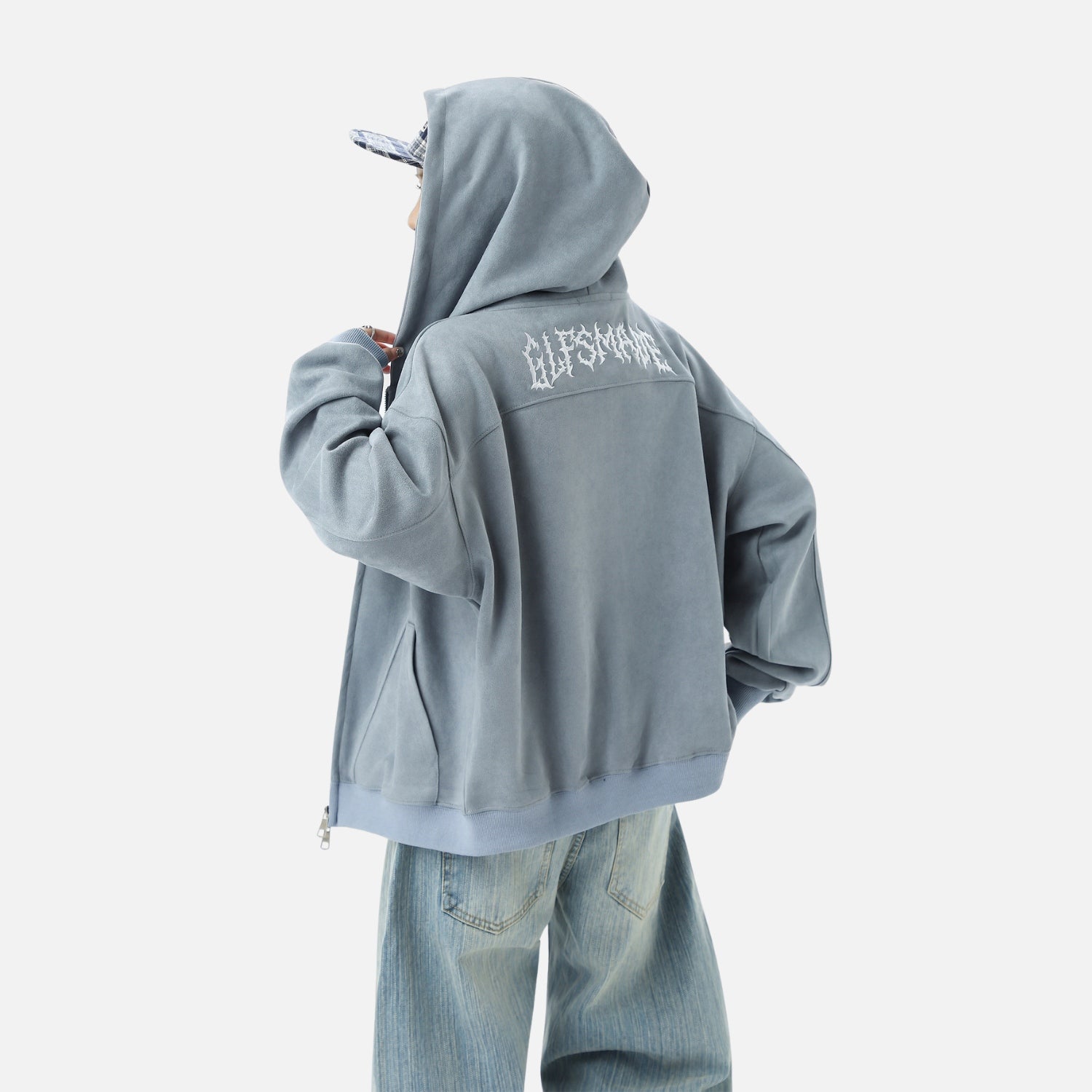 Retro Suede Hoodie Jacket