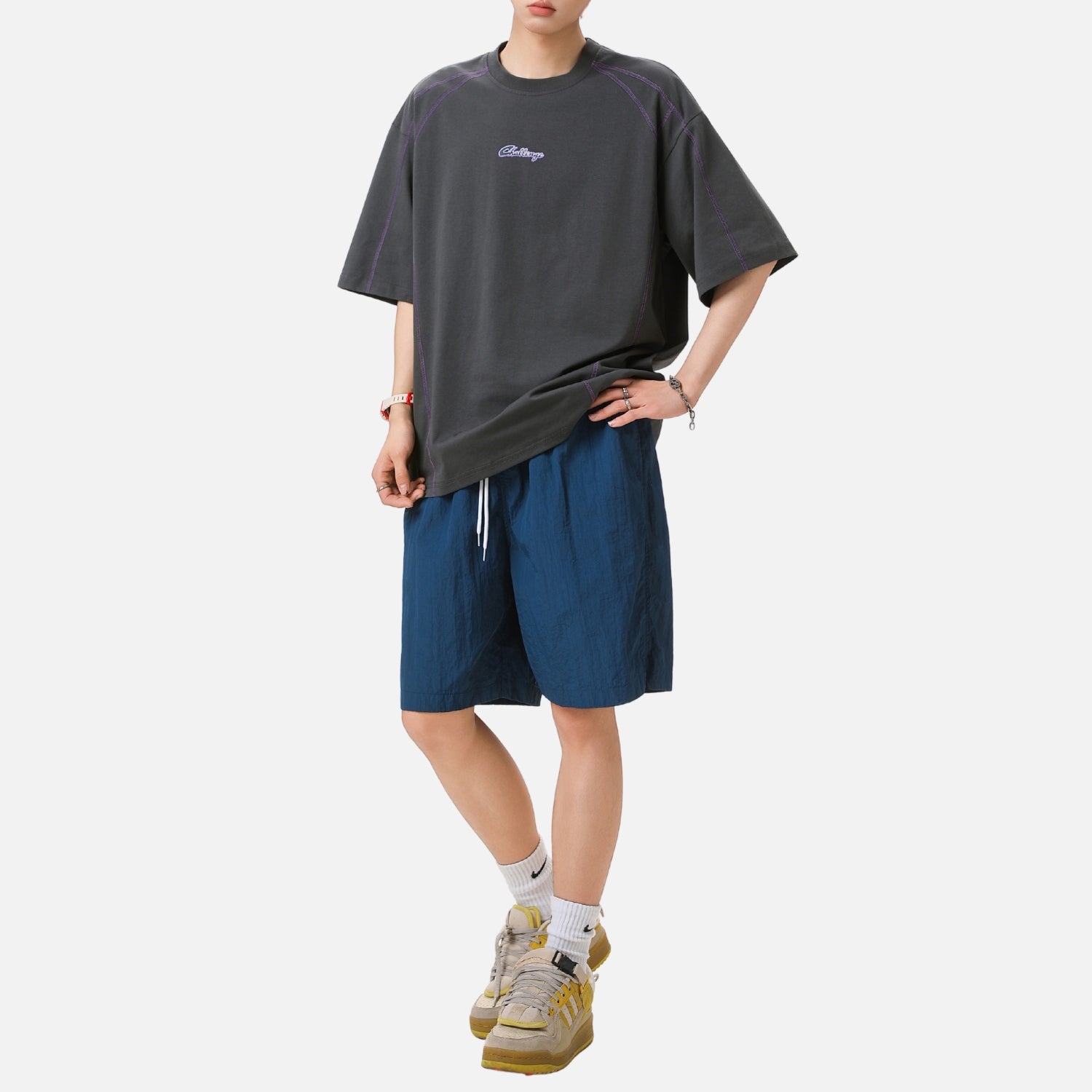 Contrast Stitch Graphic Cotton Tee