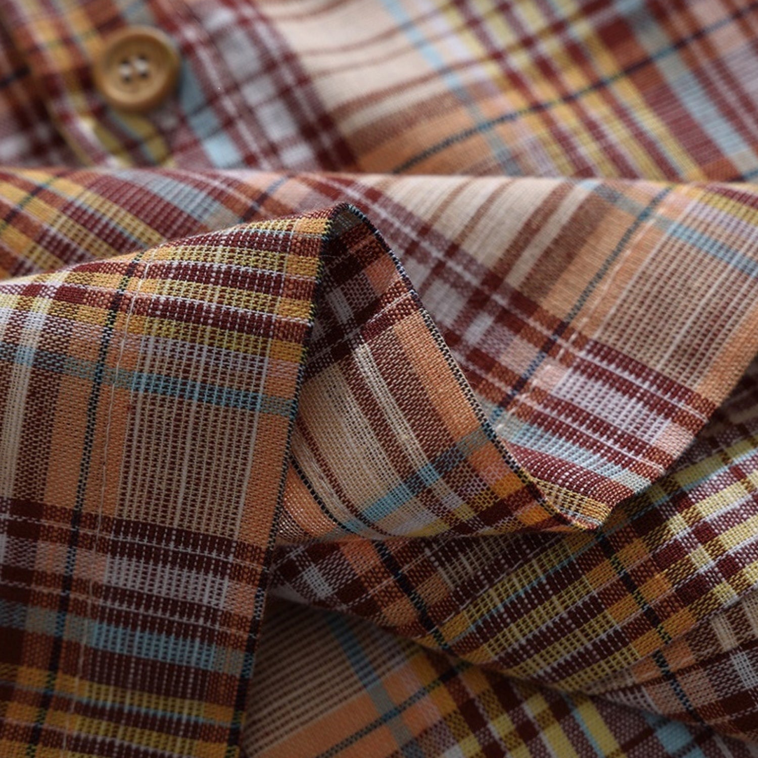 Camicia in cotone con stampa vintage a quadri