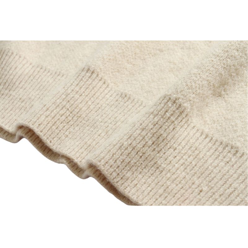 Solid Color Letter Jacquard Knit Sweater