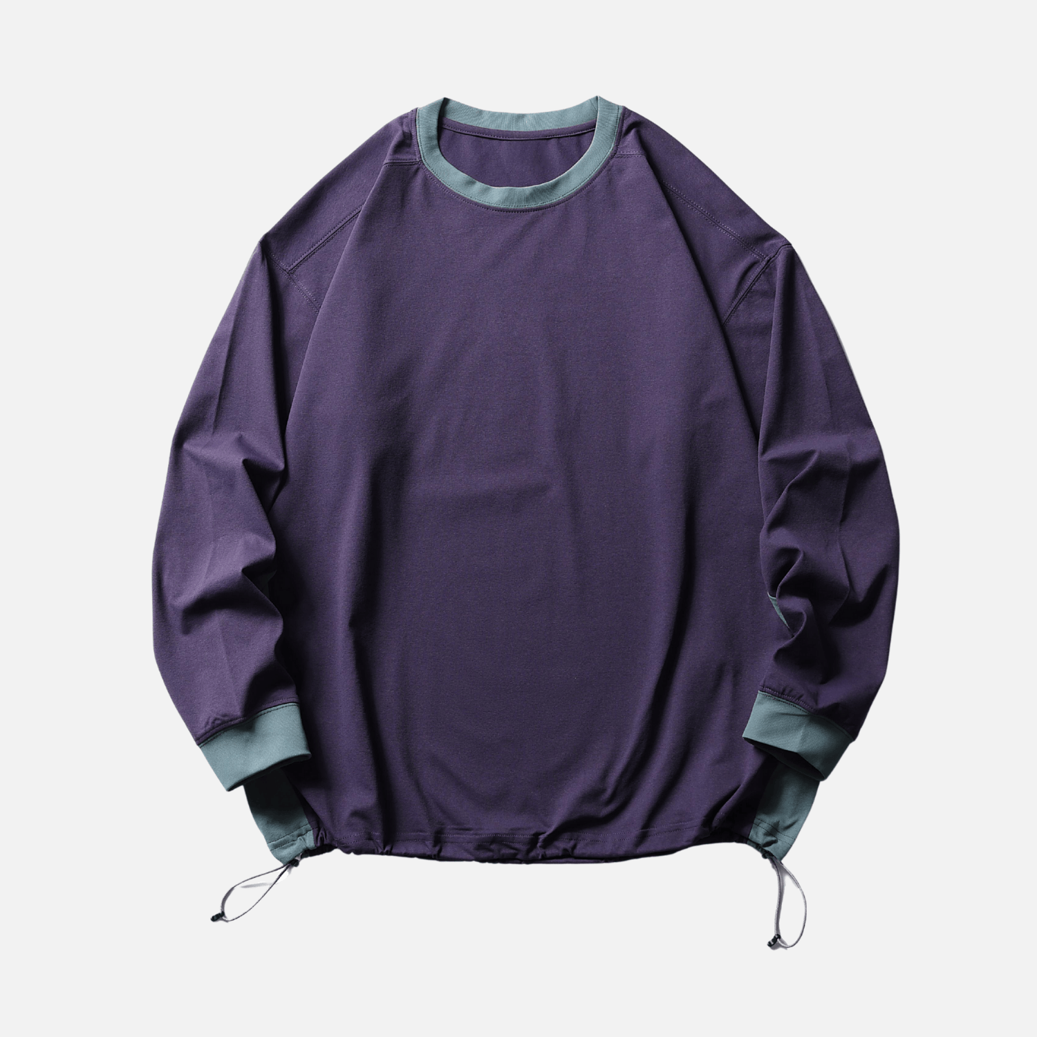 Patchwork Drawstring Long-Sleeve Tee