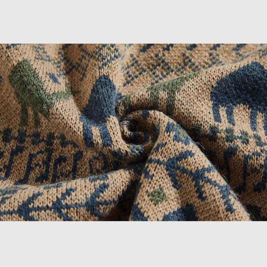 Suéter de punto con estampado tribal