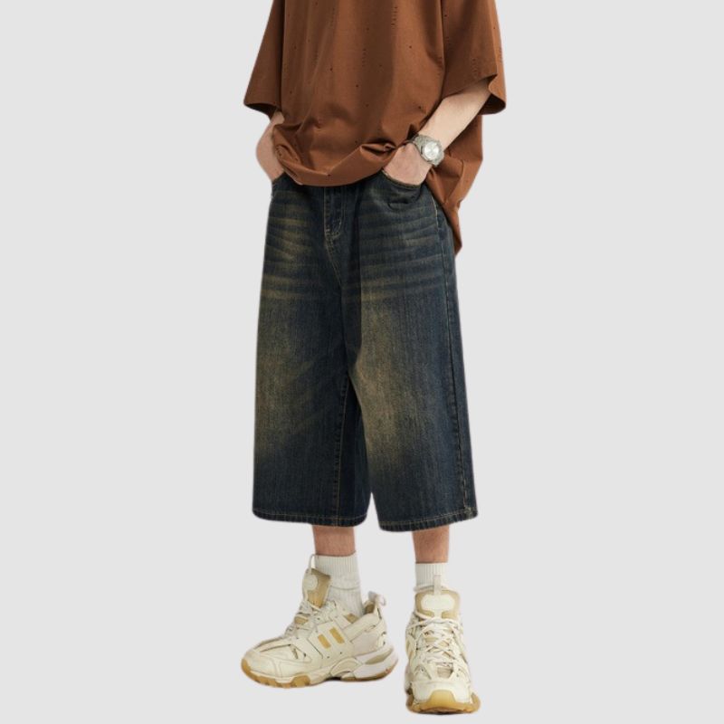 Pantalones cortos de pierna ancha lavados
