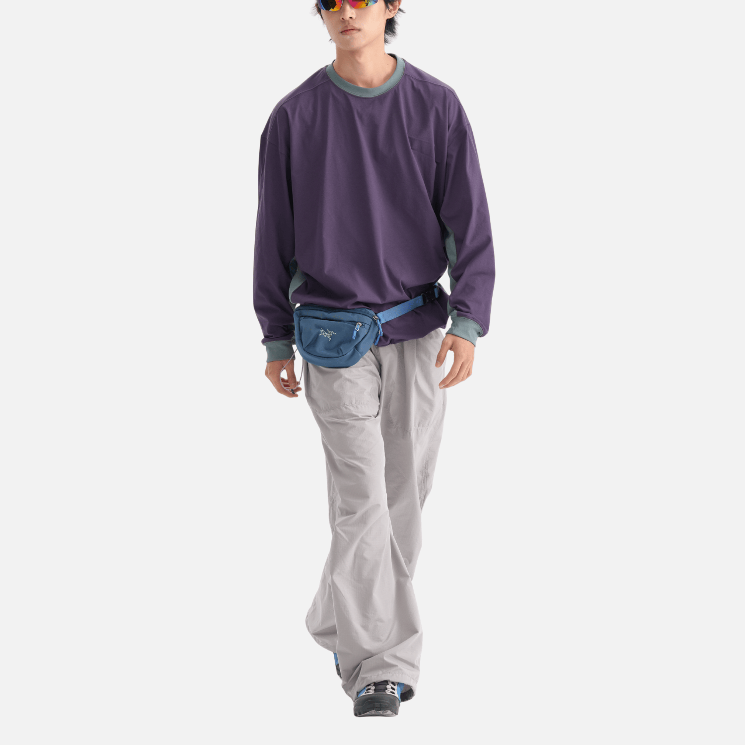 Patchwork Drawstring Long-Sleeve Tee