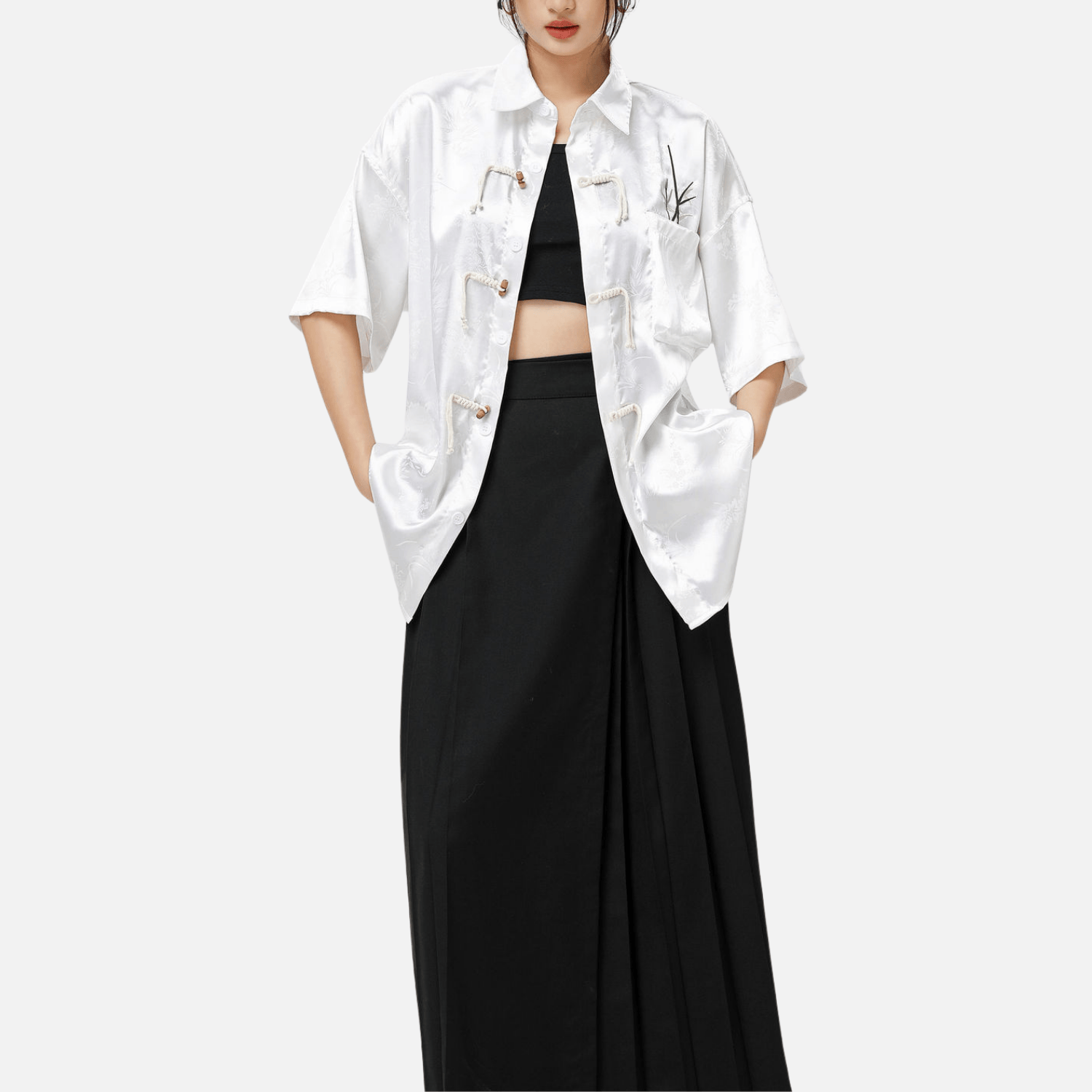 Elegant Heart Embroidered Shirt