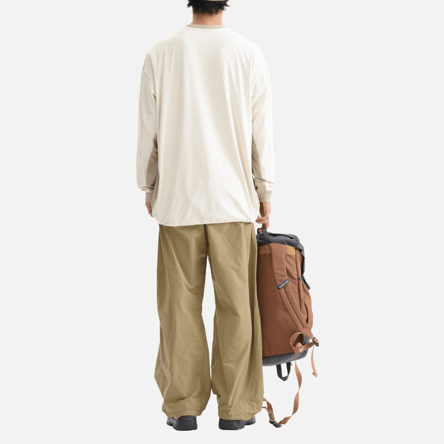 Patchwork Drawstring Long-Sleeve Tee