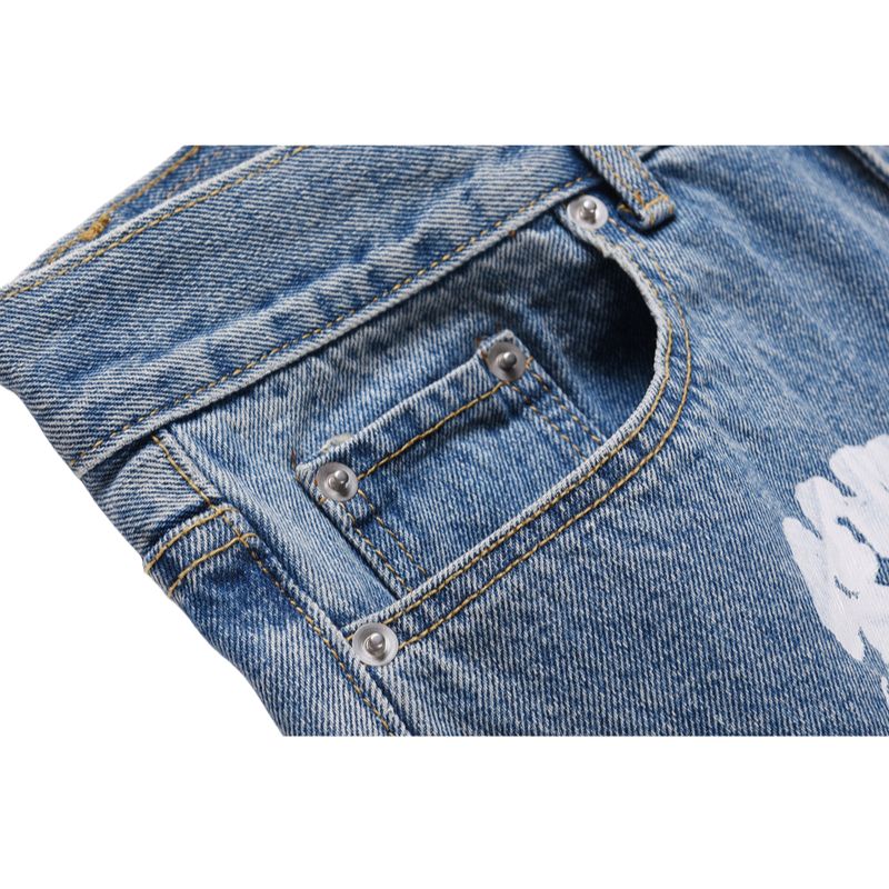 Vaqueros estampados con patrón de kapok