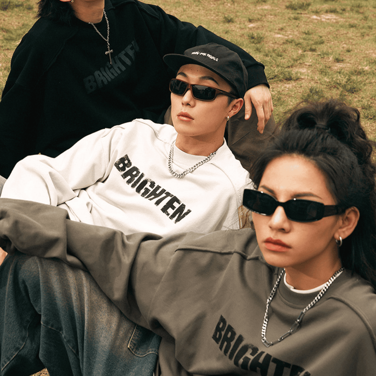 Double Letter Print Sweatshirt